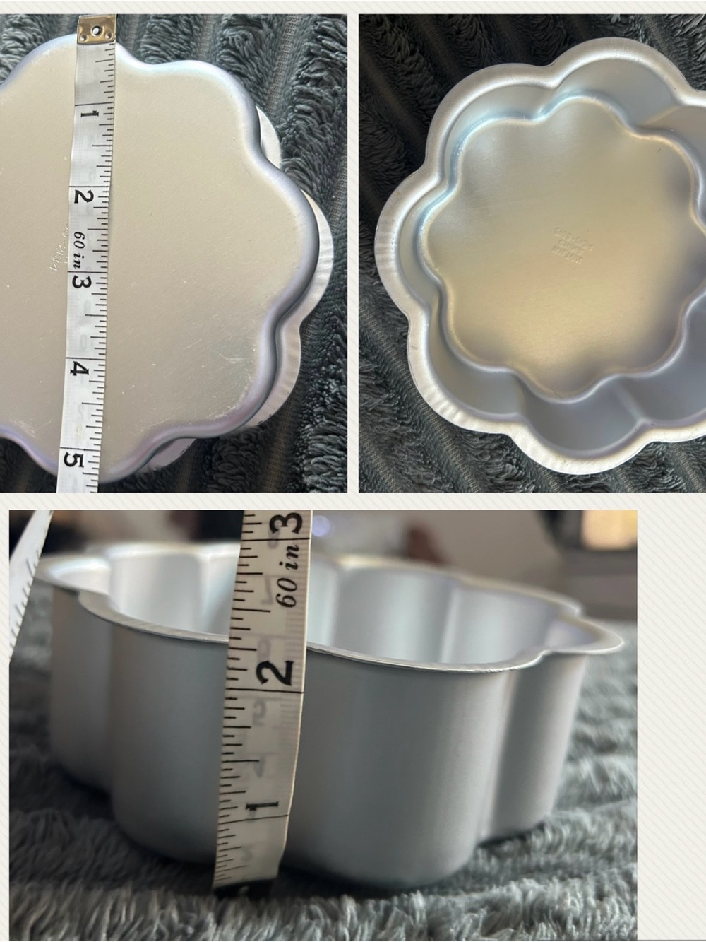 Silver Floral Nesting Cake Pan Set of 4- Home Kitchen Bakeware - Picture 7 of 13